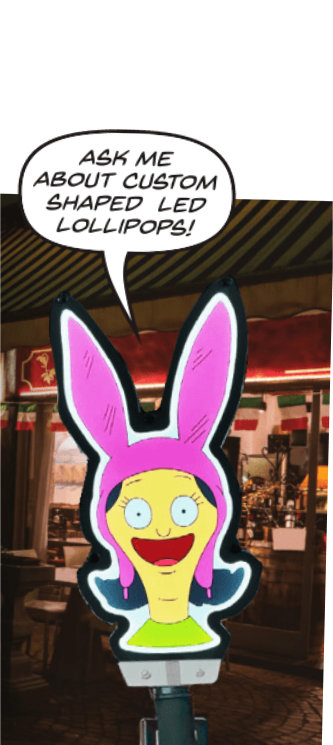 custom shaped led lollipops