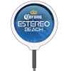 Round Corona Estéreo Beach sign on a pole | Lollipop Signs
