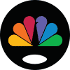 Black round sign with NBC peacock logo | Lollipop Signs