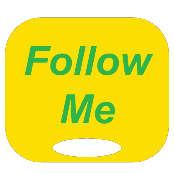 follow me handheld sign for events