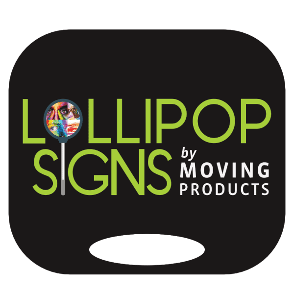 hand held square lollipop sign for Branding