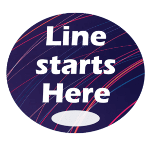 Line Starts here Handheld Event sign