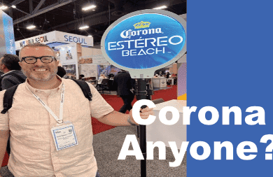 Man holding a corona sign