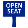 Blue "OPEN SEAT" sign | Lollipop Signs