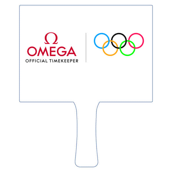 Omega Official Timekeeper sign with Olympic rings | Lollipop Signs