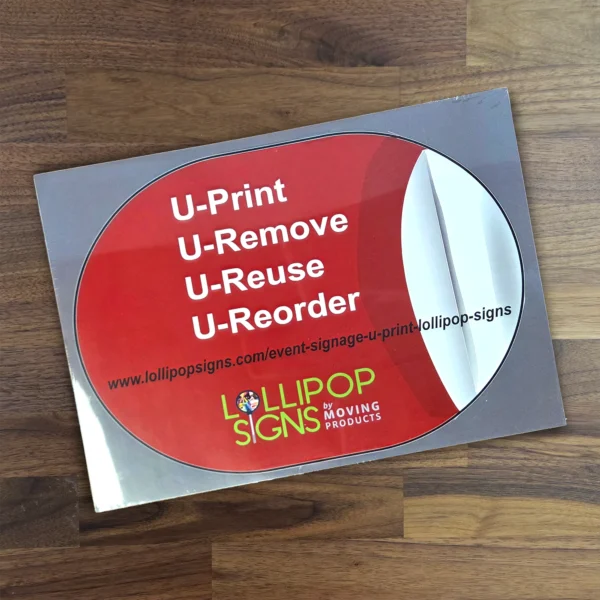 Lollipop Signs U-Print Sticker Sheets - Oval
